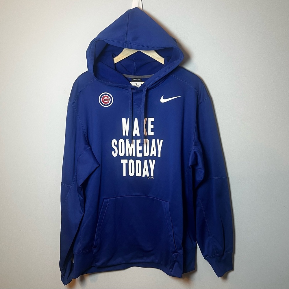 NIKE Chicago Cubs Hoodie Men’s XL Royal Blue Therma Performance Pullover MLB